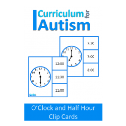 Telling Time O'Clock and Half Past Clip Cards